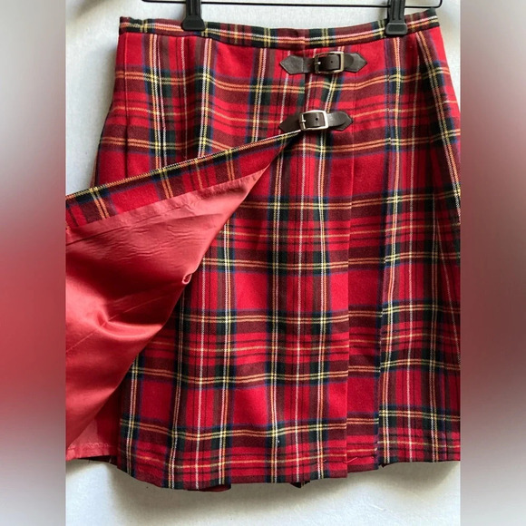 NWT Eland 100% wool red plaid Kilt  Skirt 28” waist - Picture 3 of 7